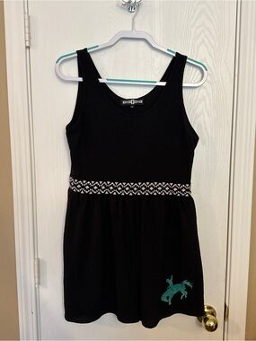 Rowdy Crowd Black Western Embroidered Romper Size M EUC Bucking Horse Aztec